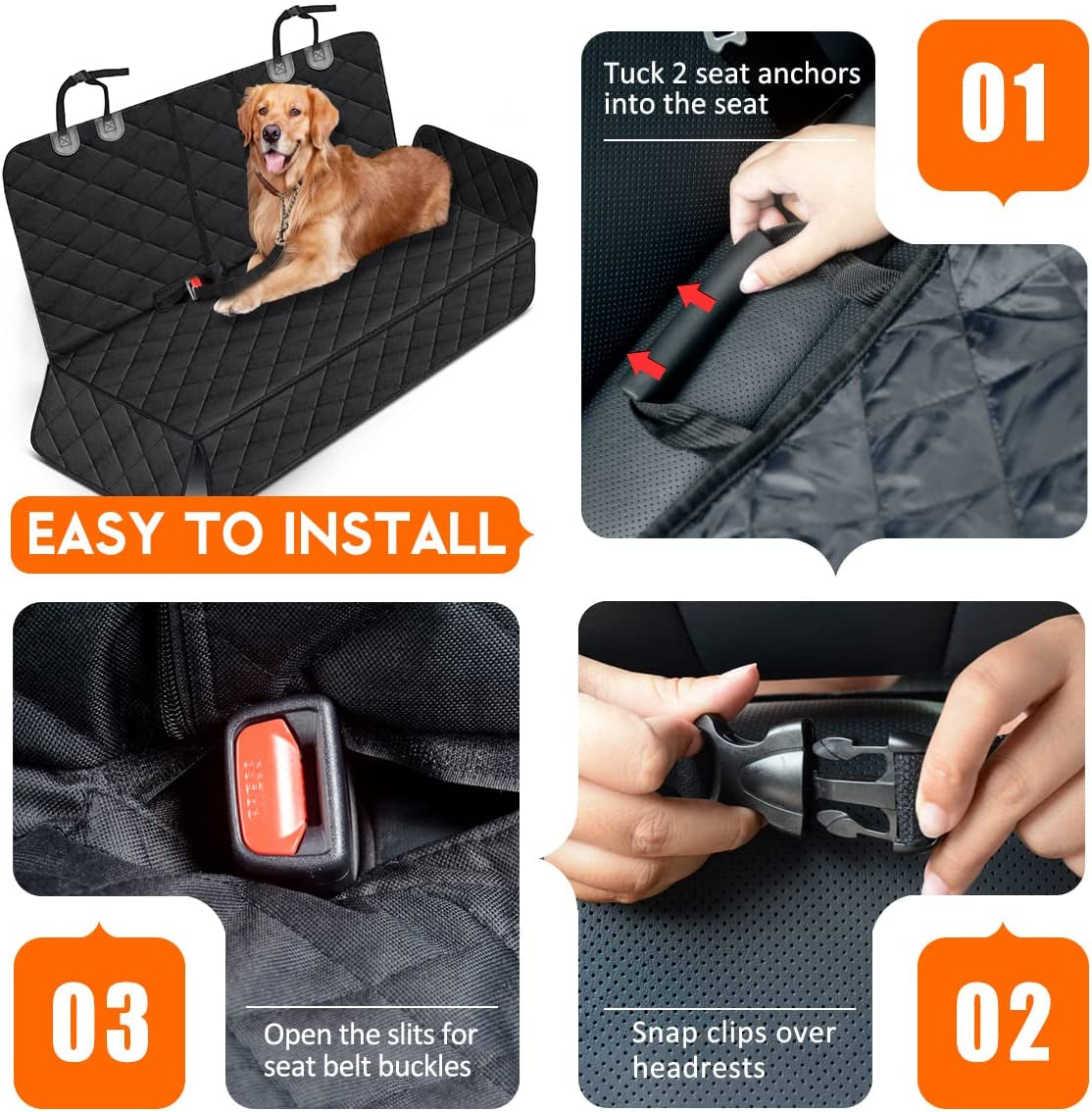 BarkDog waterproof dog car seat cover for back seats
